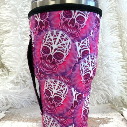 30 OZ Dead Inside~Pink Skulls Cup Cover - Kim's Korner Wholesale