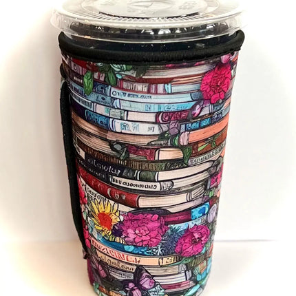 30 OZ Floral Book Stack Insulated Cup Cover Sleeve - Kim's Korner Wholesale