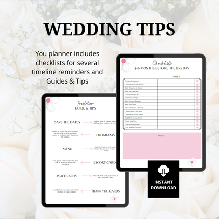 Digital Wedding Planner for Ipad 87 Hyperlinked Pages for easy wedding planning