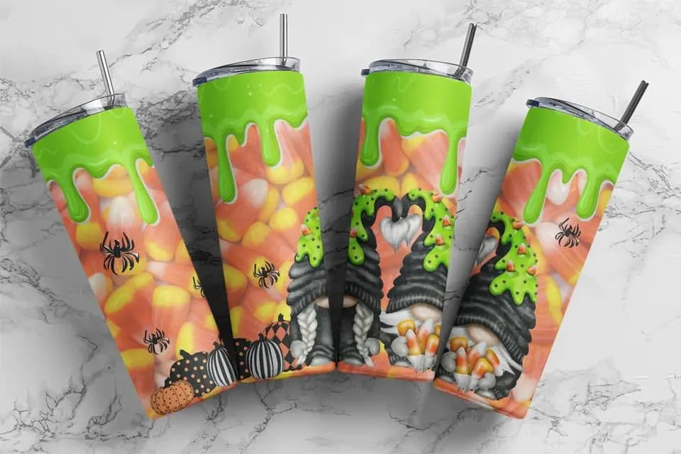 Sunflower Gnome 20 oz insulated tumbler with lid and straw